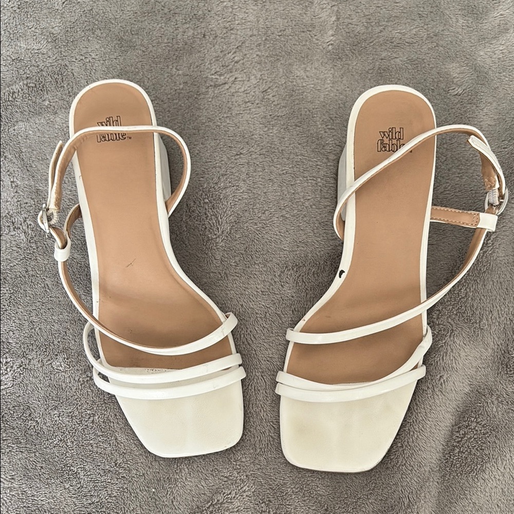 Wild Fable Women's White Strappy Heels